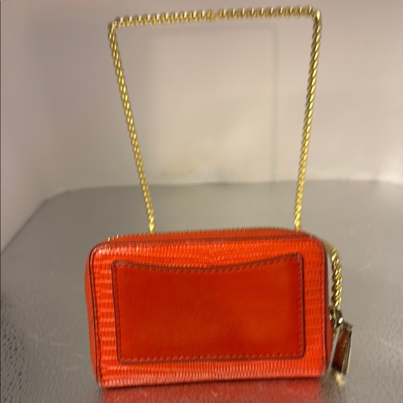 Michael Kors Orange Wallet with Gold Hardware and Textured Design - Picture 2 of 4